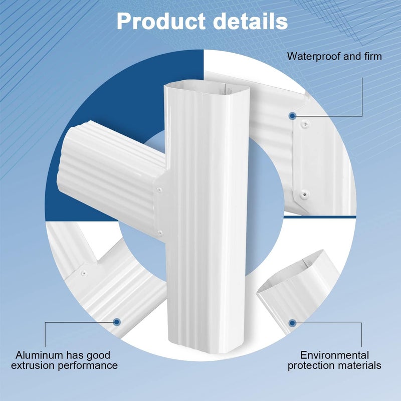VYH Gutter Downspout Y Connector 2x3 Standard Left High Gloss White - Image 2